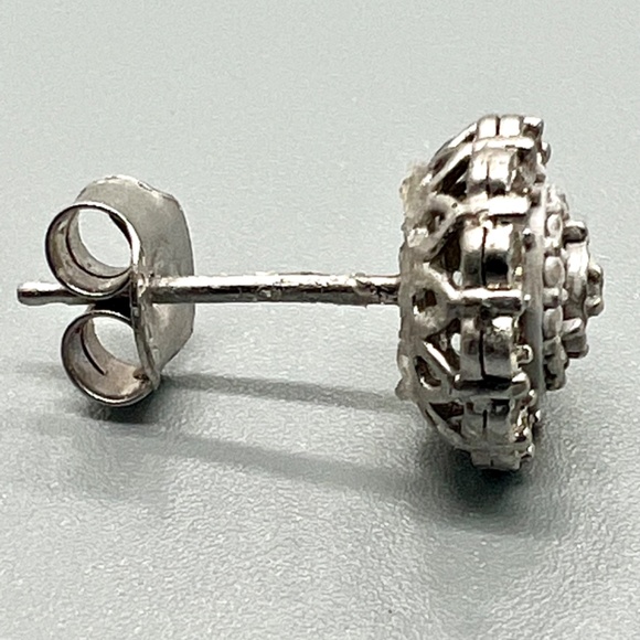 Ladies Diamond & Sterling Silver Earrings  NWT - Picture 6 of 7